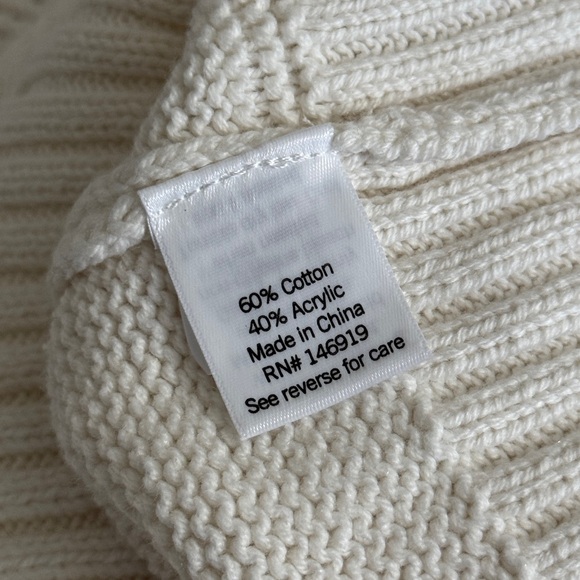 LC Lauren Conrad XL White Pointelle Knit Flutter Sleeve Crochet Sweater Top NEW - Picture 8 of 10